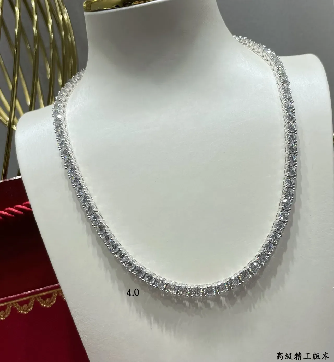Single-Row Channel-Set Gemstone Choker Necklace 8
