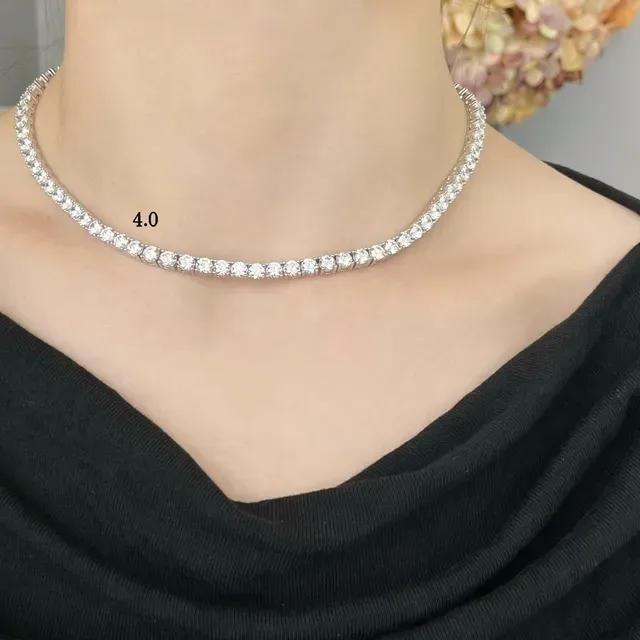 Single-Row Channel-Set Gemstone Choker Necklace 9