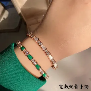 سوارة عظم أفعى أخضر ذهبي مقسم هندسي