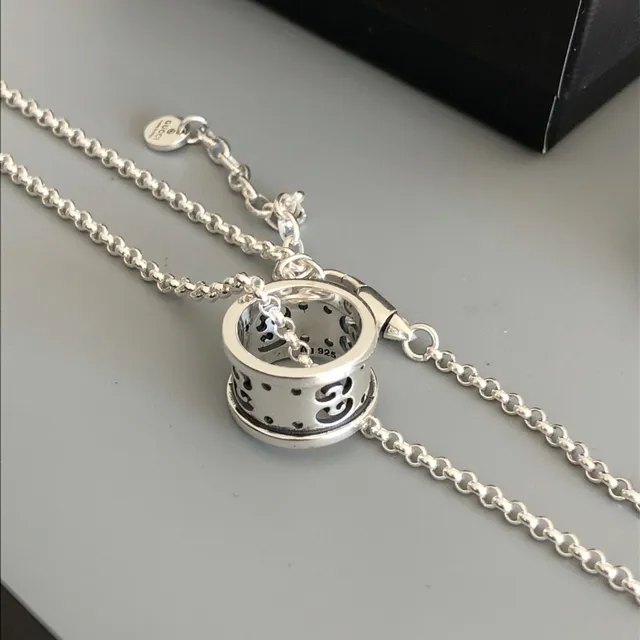 Sterling Silver Openwork Scroll Pendant Necklace 3