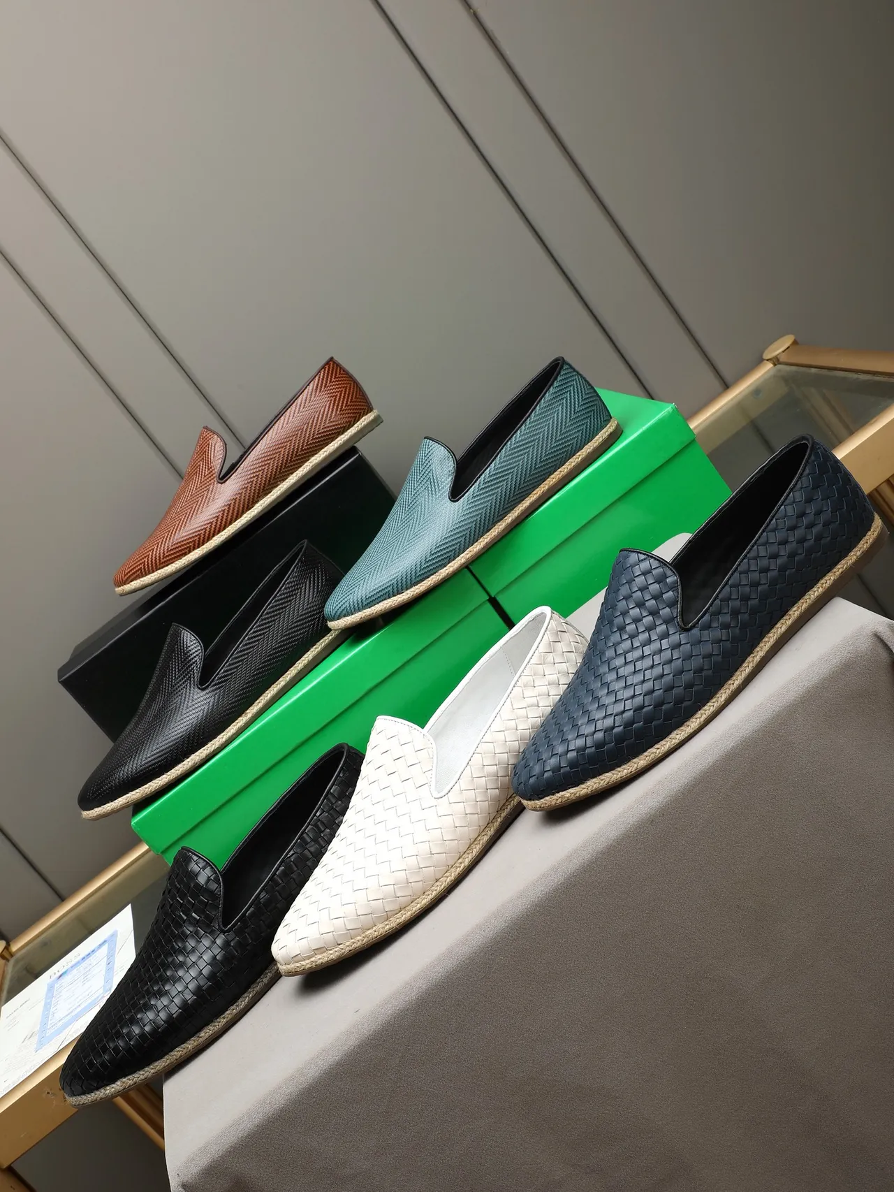 Teal Woven Herringbone Espadrille Loafer 2