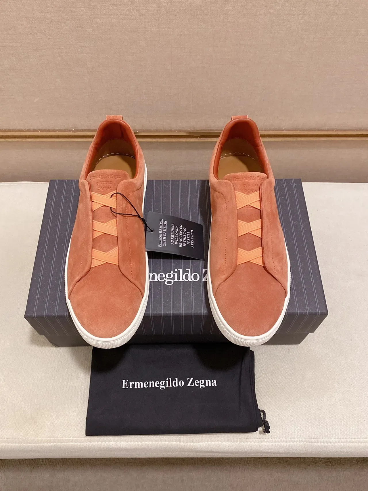 Terracotta Suede Slip-On Sneaker 4