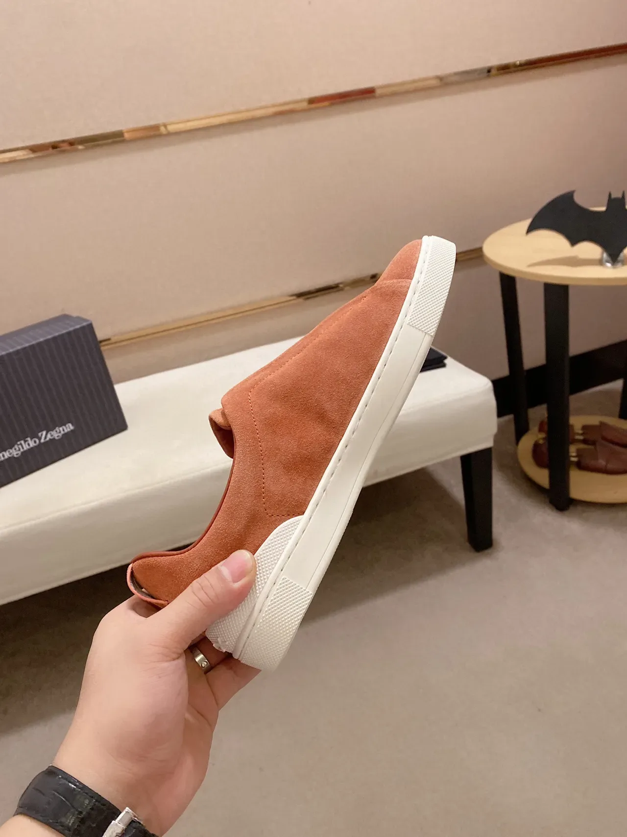 Terracotta Suede Slip-On Sneaker 6