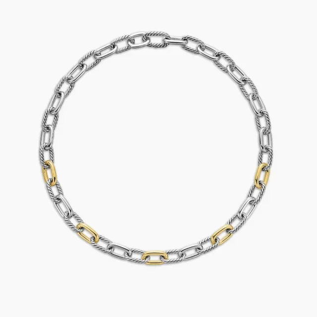Two-Tone Twisted Rope Link Necklace 7