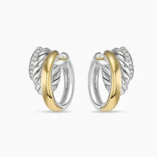 Argolas Twisted Rope de Duas Cores com Pavé