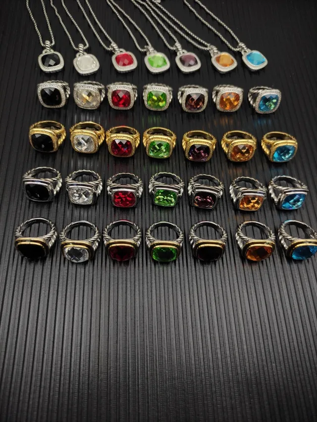 Two-Tone Twisted Wire Cushion-Cut Stone Rings 2