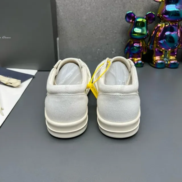White and Beige Canvas Platform Sneakers 7