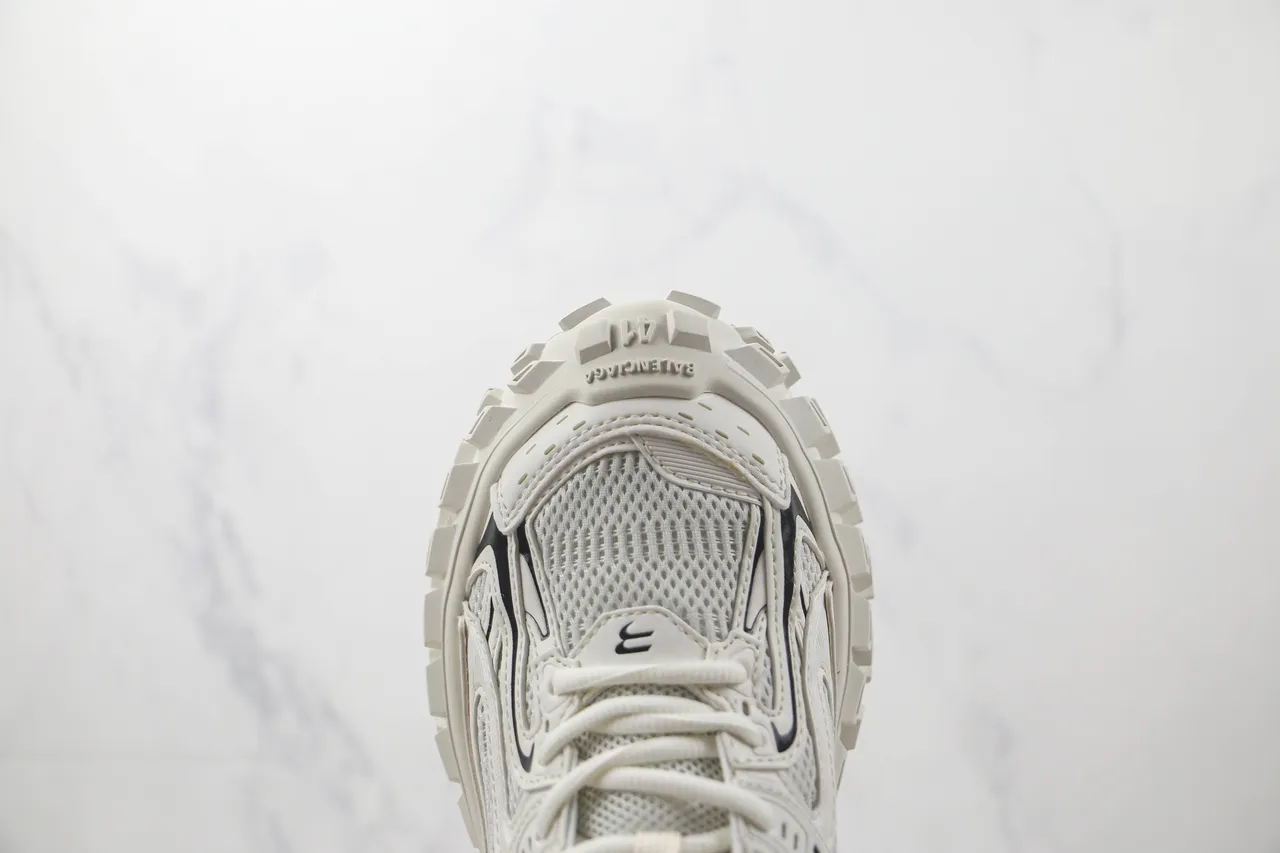 White and Black Chunky Platform Lifestyle Sneakers 6