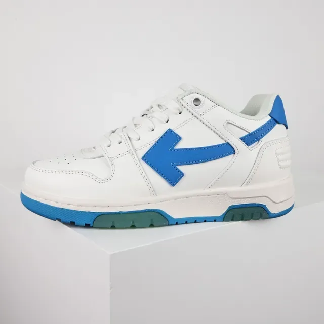 White and Blue Arrow-Logo Lifestyle Sneakers 9