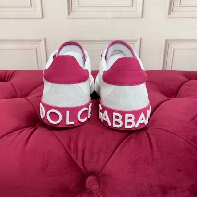 Zapatillas Lifestyle de Cuero Blanca y Rosa, Low-Top 3