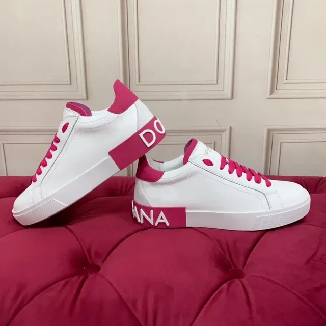 Zapatillas Lifestyle de Cuero Blanca y Rosa, Low-Top 4