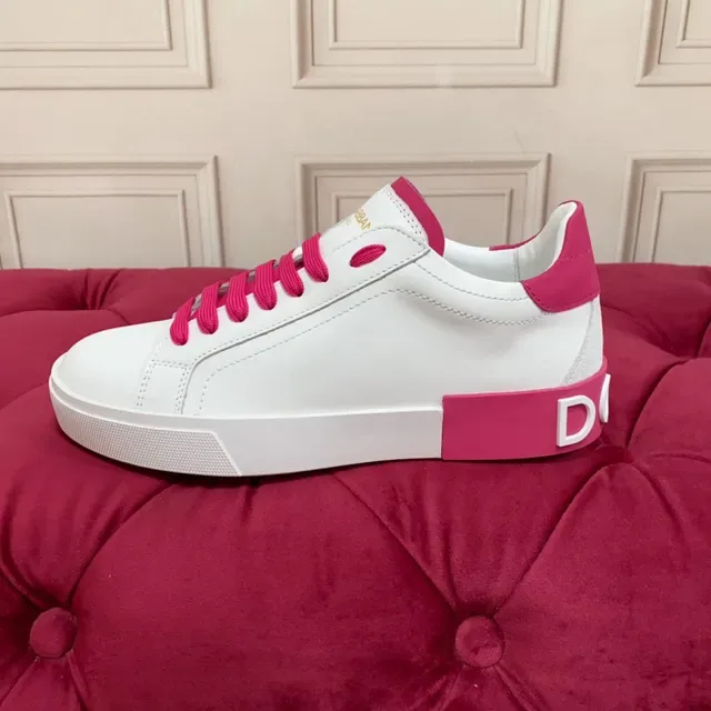 Zapatillas Lifestyle de Cuero Blanca y Rosa, Low-Top 5