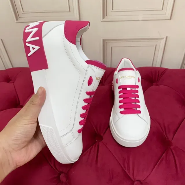 Zapatillas Lifestyle de Cuero Blanca y Rosa, Low-Top 6