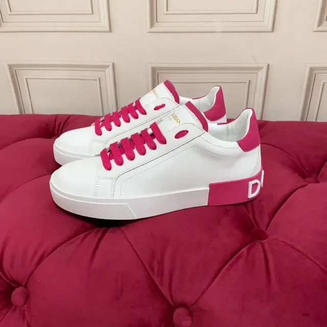 Zapatillas Lifestyle de Cuero Blanca y Rosa, Low-Top 7