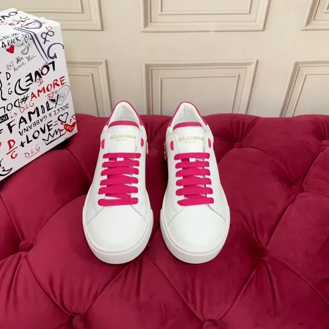 Zapatillas Lifestyle de Cuero Blanca y Rosa, Low-Top 8