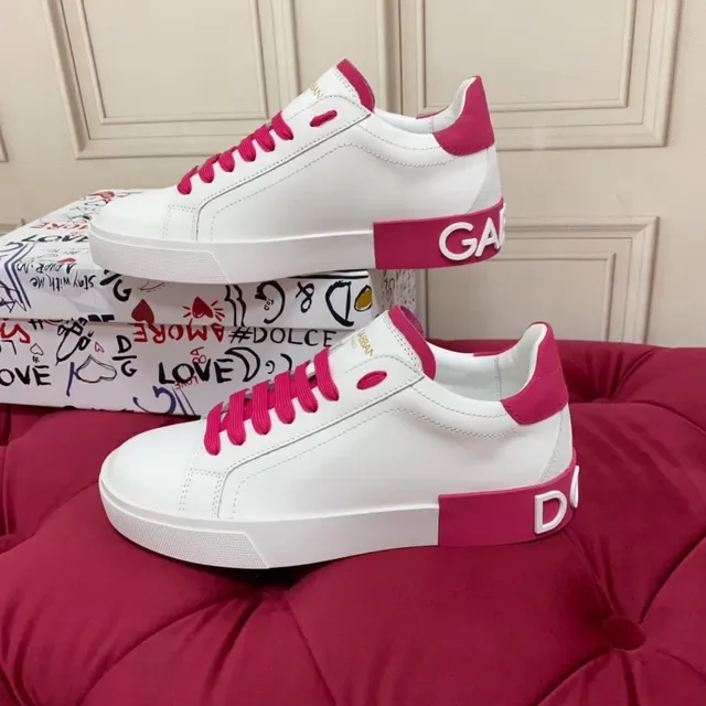Zapatillas Lifestyle de Cuero Blanca y Rosa, Low-Top 9