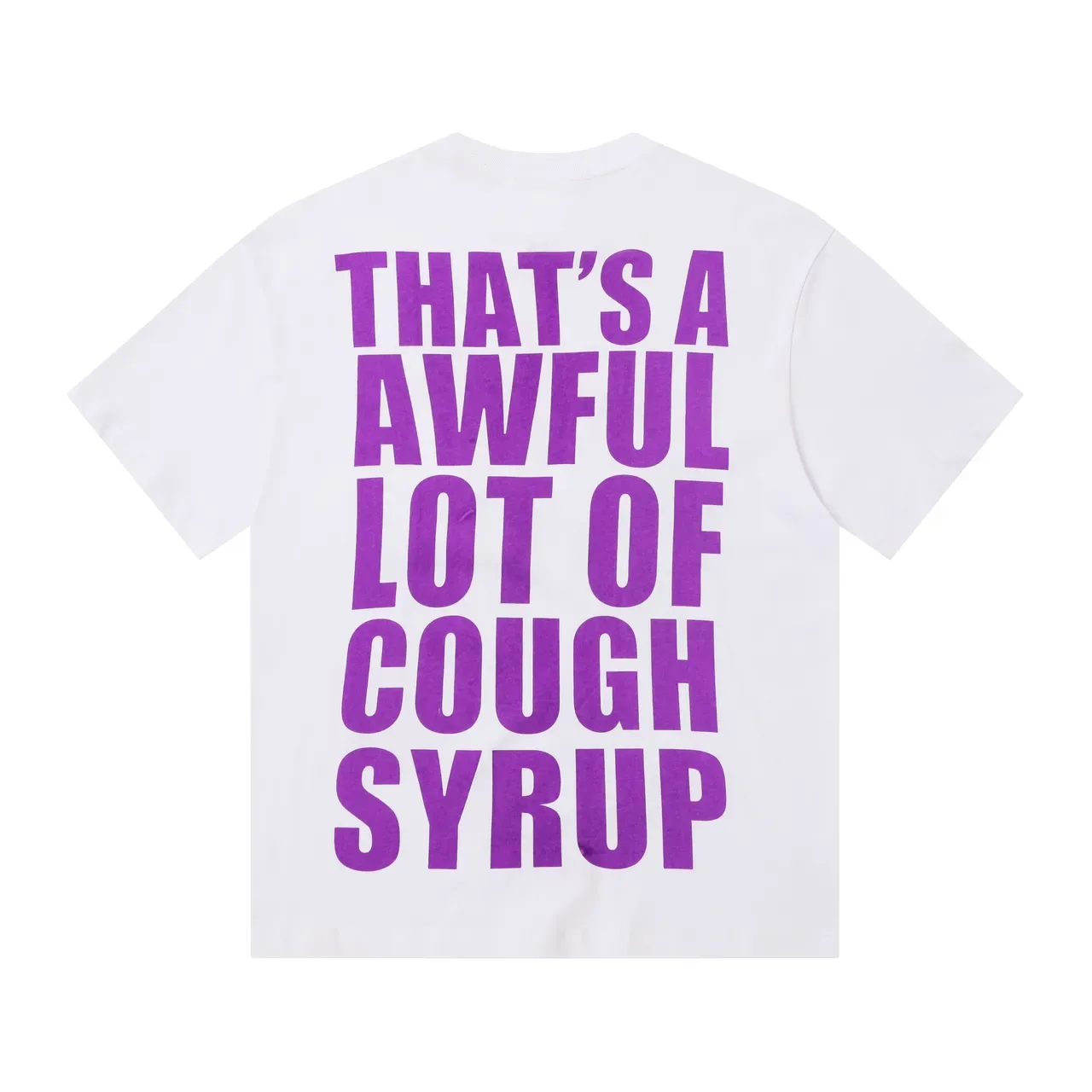 White Graphic-Print Cartoon Cough Syrup T-Shirt 3