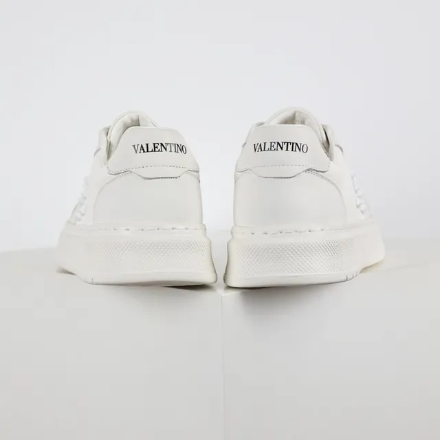 White Monochrome Platform Sole Sneakers 8