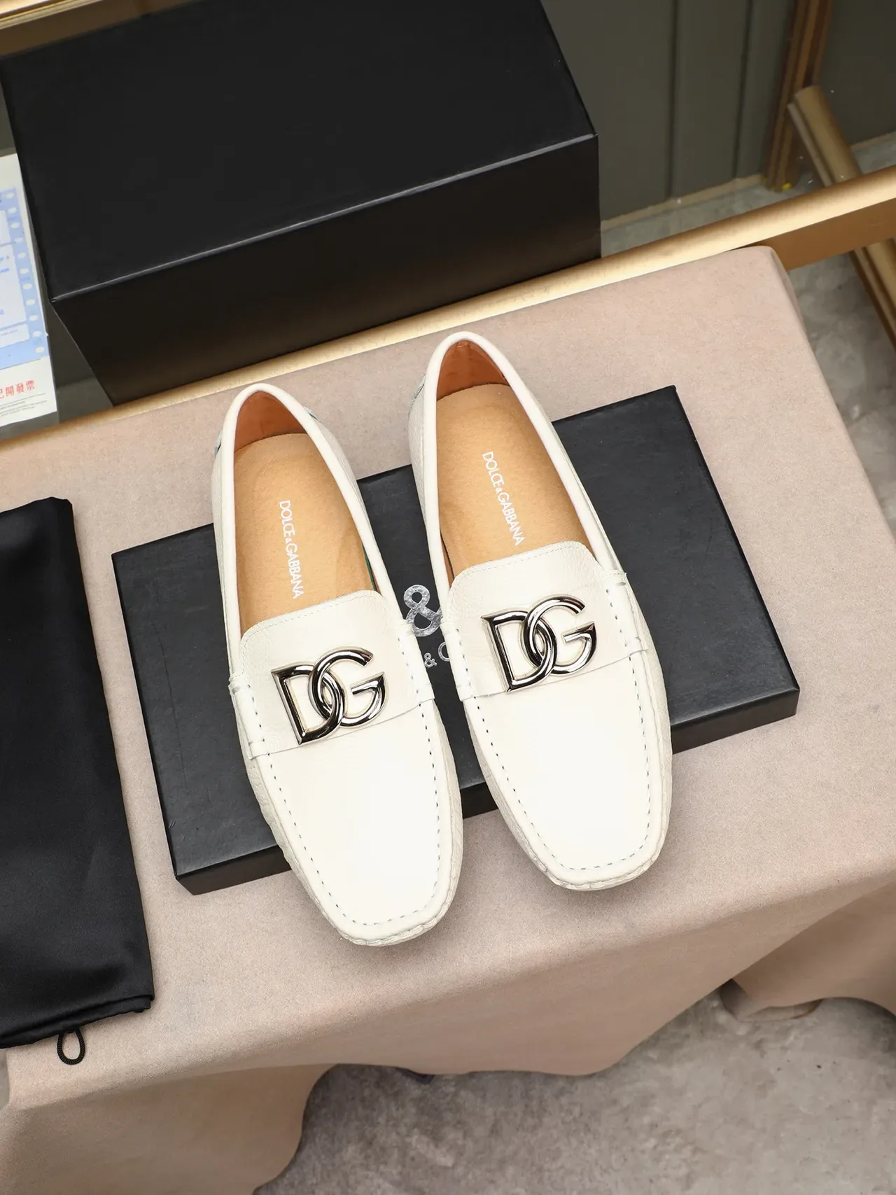 White Pebbled Leather Buckle Strap Loafer 3