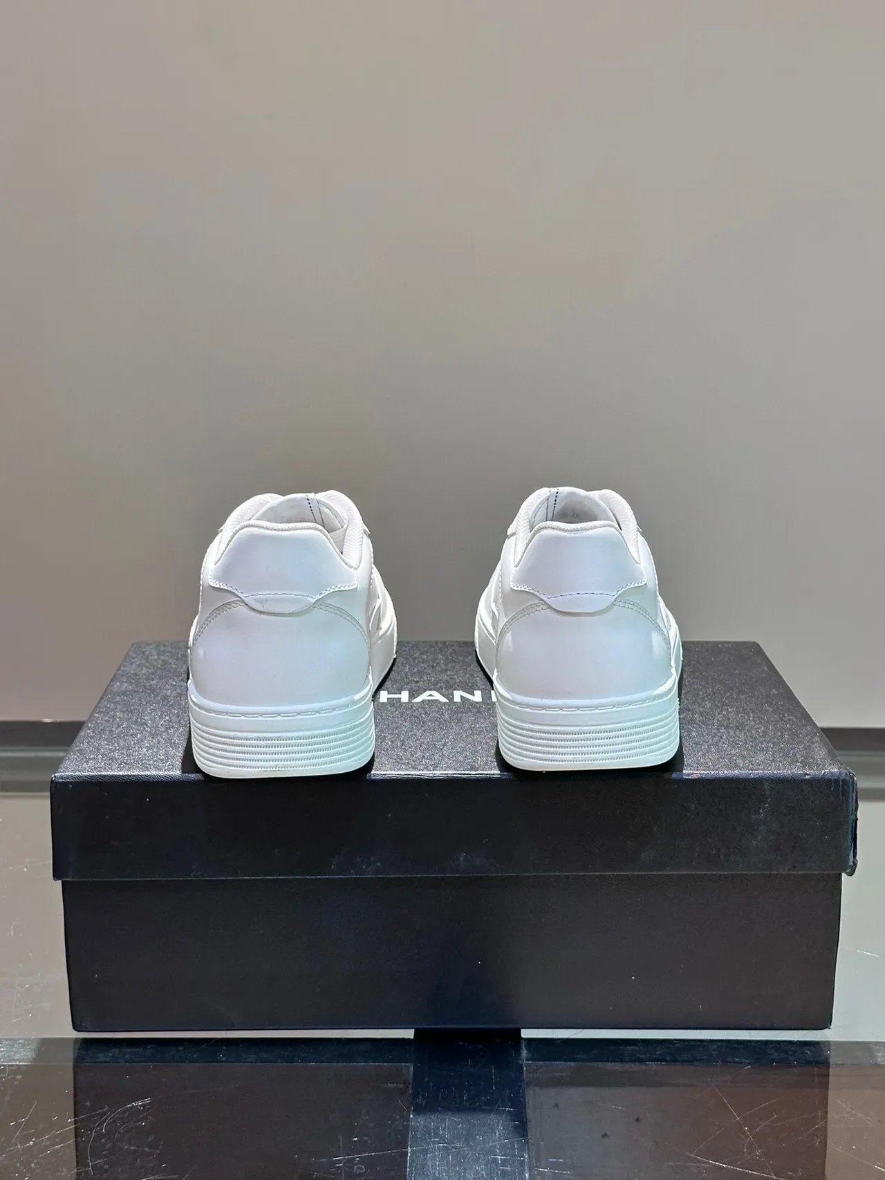 White Perforated Leather Low-Top Lifestyle Sneakers 7