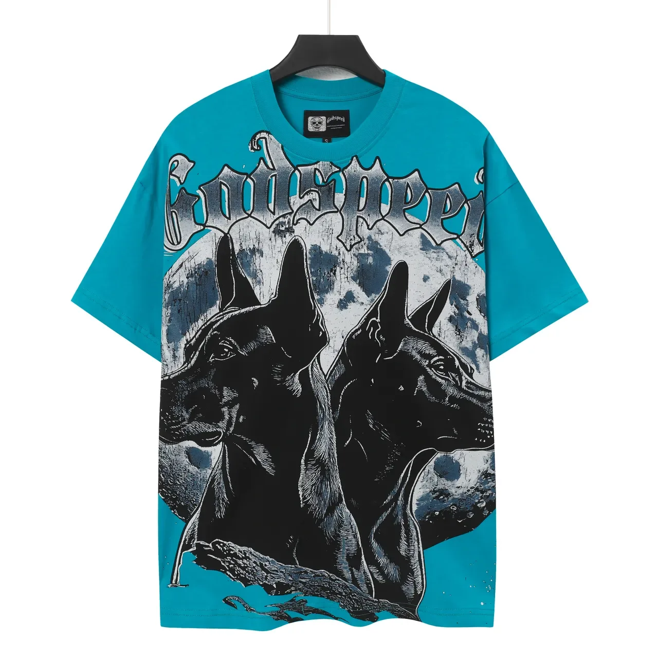 Godspeed Graphic Print Cyan Blue T-Shirt 2