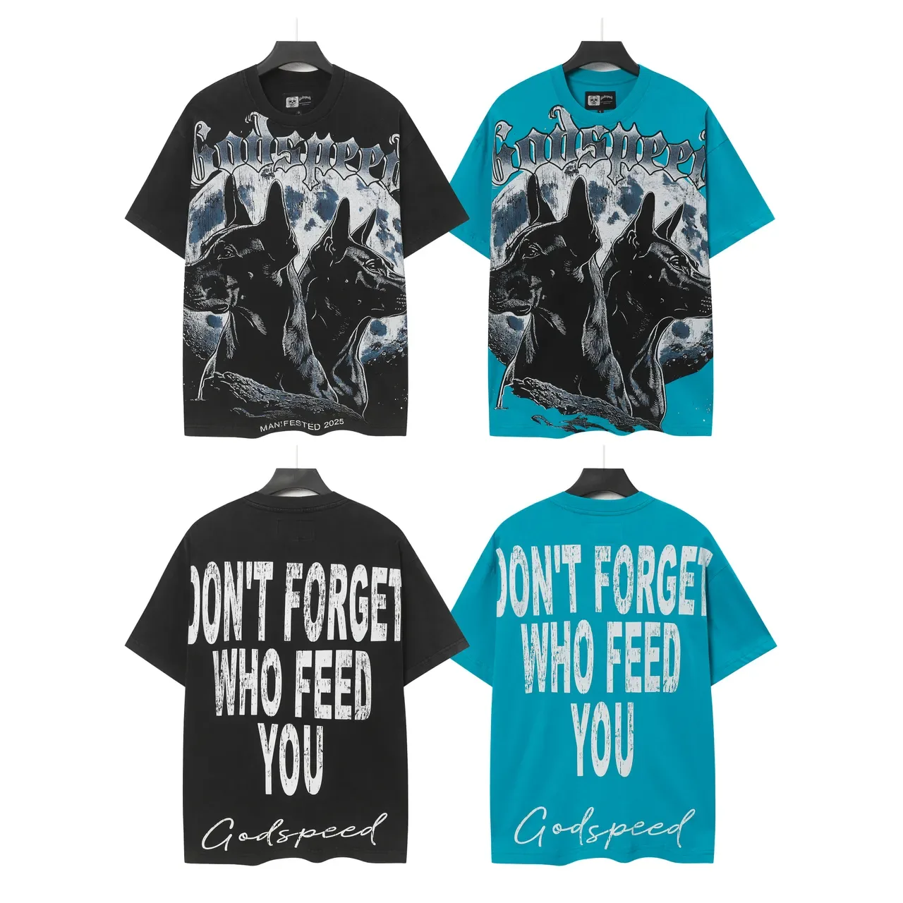 Godspeed Graphic Print Cyan Blue T-Shirt 5