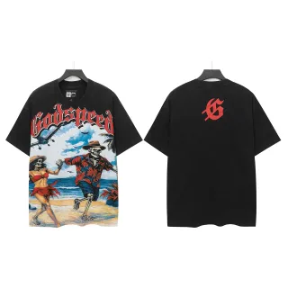 Godspeed Skeleton Beach Graphic Black T-Shirt