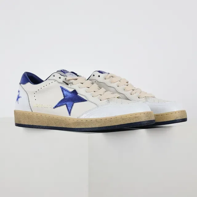 Golden Goose Super-Star Brancos e Azuis Metálicos Sneakers Lifestyle 3