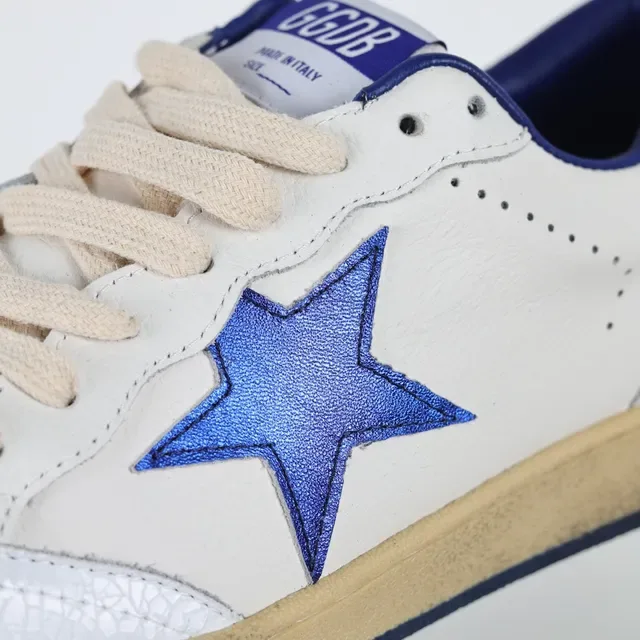 Golden Goose Super-Star Brancos e Azuis Metálicos Sneakers Lifestyle 6