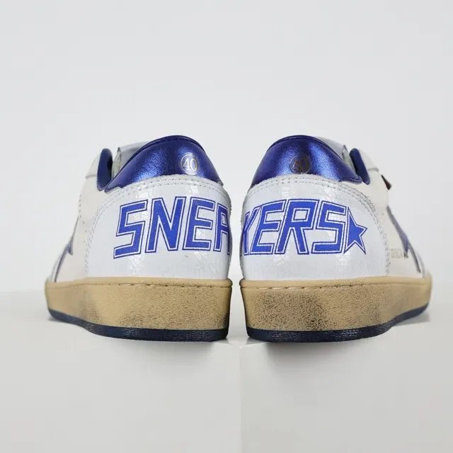 Golden Goose Super-Star Brancos e Azuis Metálicos Sneakers Lifestyle 8