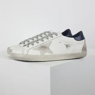 Golden Goose Superstar Tênis Lifestyle De Couro Branco Desgastado