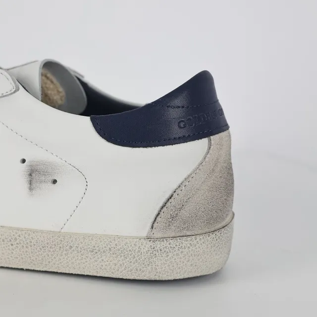 Golden Goose Superstar حذاء رياضي أبيض جلدي أسلوب حياة متضرر 4