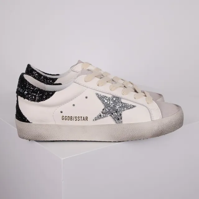 Golden Goose Superstar Off-White Glitter Star حذاء أسلوب الحياة 3