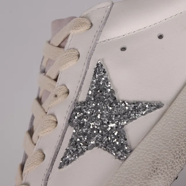 Golden Goose Superstar Off-White Glitter Star حذاء أسلوب الحياة 6