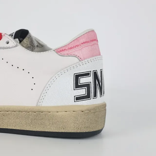 Golden Goose أبيض أحمر جلد علوي لامع نجم تطبيق أسلوب حياة حذاء 4