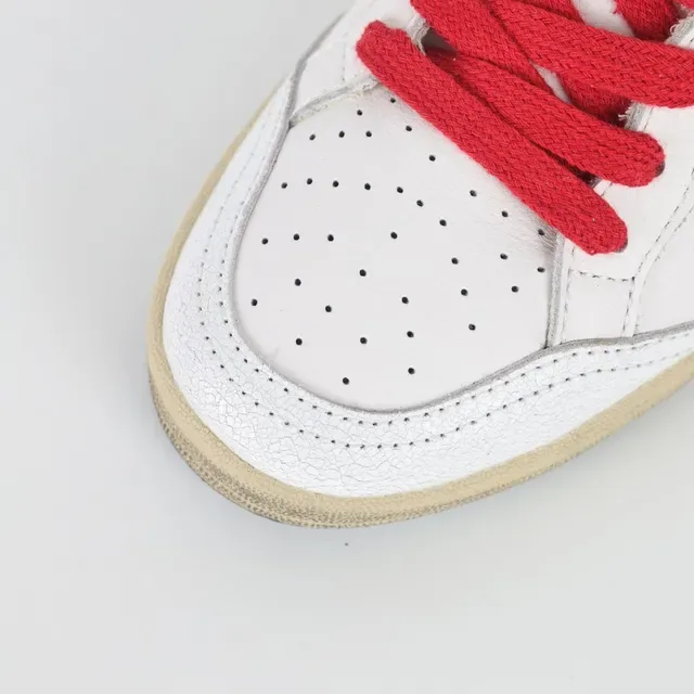 Golden Goose أبيض أحمر جلد علوي لامع نجم تطبيق أسلوب حياة حذاء 5