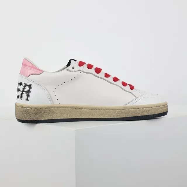Golden Goose أبيض أحمر جلد علوي لامع نجم تطبيق أسلوب حياة حذاء 7