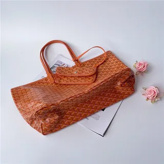 Goyard Saint-Louis Royal Blue कोटेड कैनवास टोट बैग 5