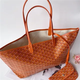 Goyard Saint-Louis Royal Blue कोटेड कैनवास टोट बैग 8