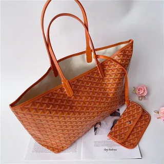 Goyard Saint-Louis Royal Blue कोटेड कैनवास टोट बैग 9