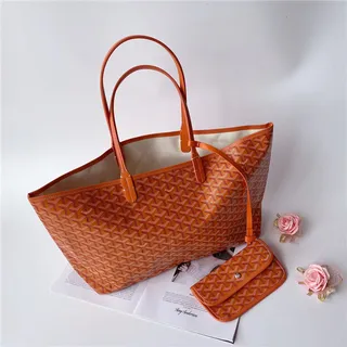 Goyard Saint-Louis Royal Blue कोटेड कैनवास टोट बैग 10