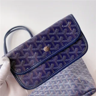 Goyard Saint-Louis Royal Blue कोटेड कैनवास टोट बैग 13