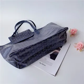 Goyard Saint-Louis Royal Blue कोटेड कैनवास टोट बैग 14