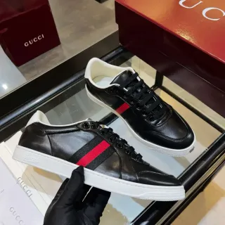 Gucci Ace Black and Red Web Stripe Lifestyle Sneakers