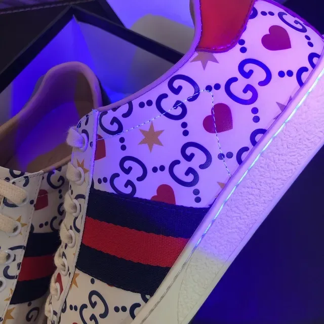 Gucci Ace GG imprimé cœur et étoile sneakers lifestyle 5