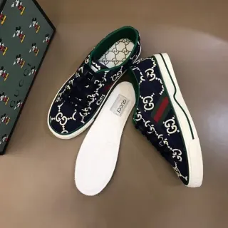Gucci Ace GG Monogram Azul Marino Verde-Rojo Malla Zapatillas Lifestyle