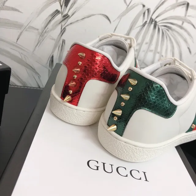 Gucci Ace Pearl and Stud Embellished White Lifestyle Sneakers 4