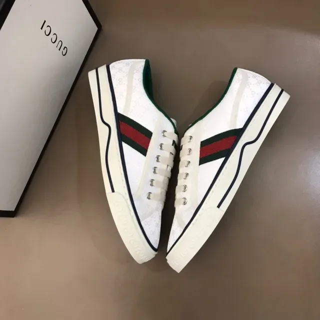 Gucci Ace Cuero Perforado Blanco Verde Rojo Rayas Web Zapatillas Lifestyle 2
