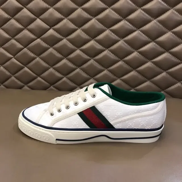Gucci Ace Cuero Perforado Blanco Verde Rojo Rayas Web Zapatillas Lifestyle 3