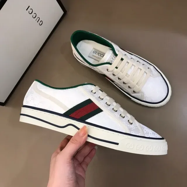 Gucci Ace Cuero Perforado Blanco Verde Rojo Rayas Web Zapatillas Lifestyle 4